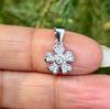 925 Sterling Silver Cz FLOWER FLORAL Charm Pendant, High Polish, Simple Design Elegant, Minimal Minimalistic Jewelry, Charm Pendant, 1.21 Gm