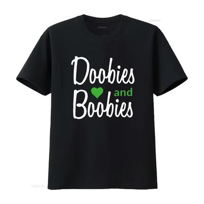I Love Doobies And Boobies T Shirt Vintage Washed Comfortable Unisex Slightly Designer Clothes Streetwear Stylish