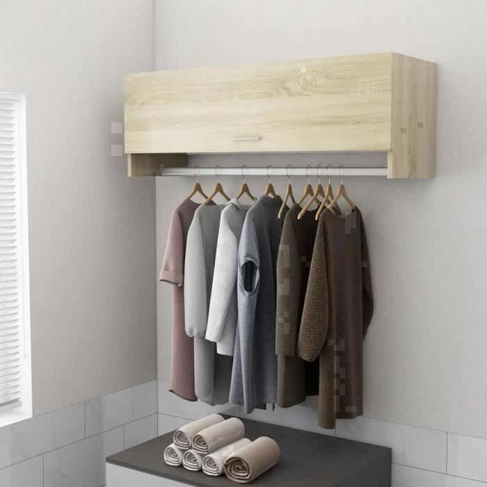 VidaXL Wardrobe Sonoma Oak 100x32.5x35 Cm Chipboard