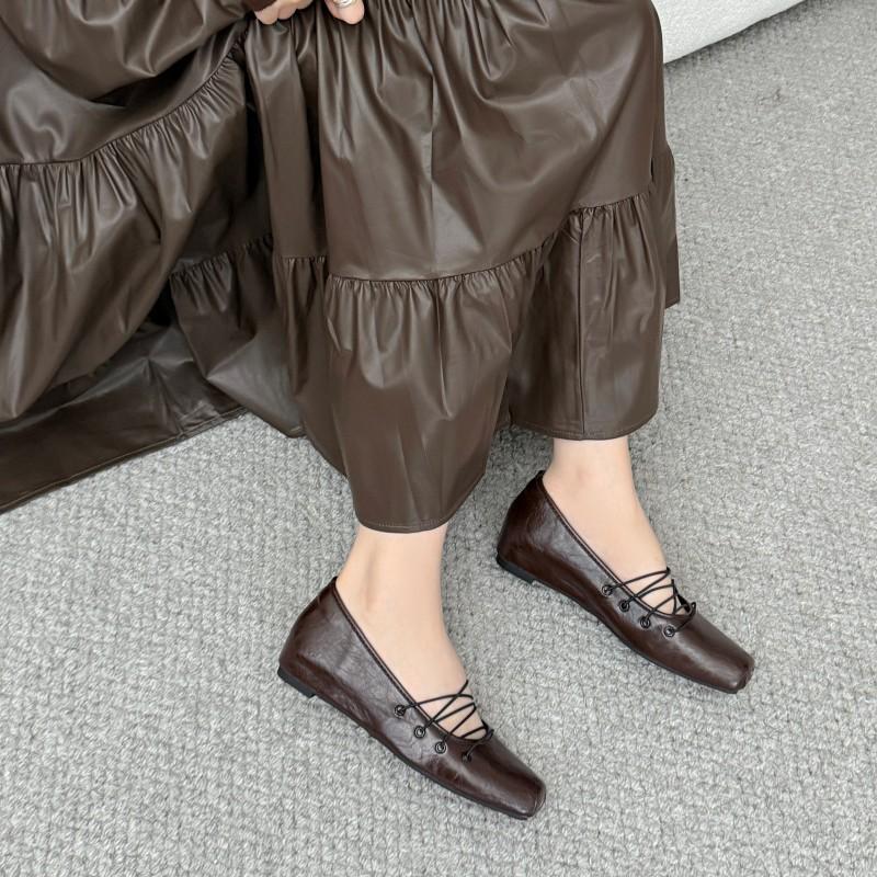 Satin ballet single shoes women's summer 2025 new retro shallow mouth flat bottom cross strap Mary Jane shoes