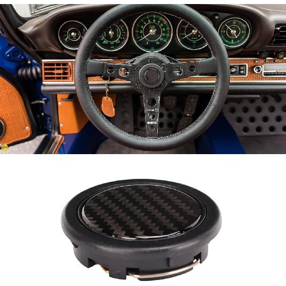 Lenkrad Hupenknopf ABS Kohlefaser 50mm Durchmesser Kohlefaser Universelles Auto Modifiziertes Zubehör