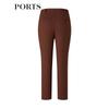 PORTS Women's Cocoa Dark Brown Tapered Casual Pants