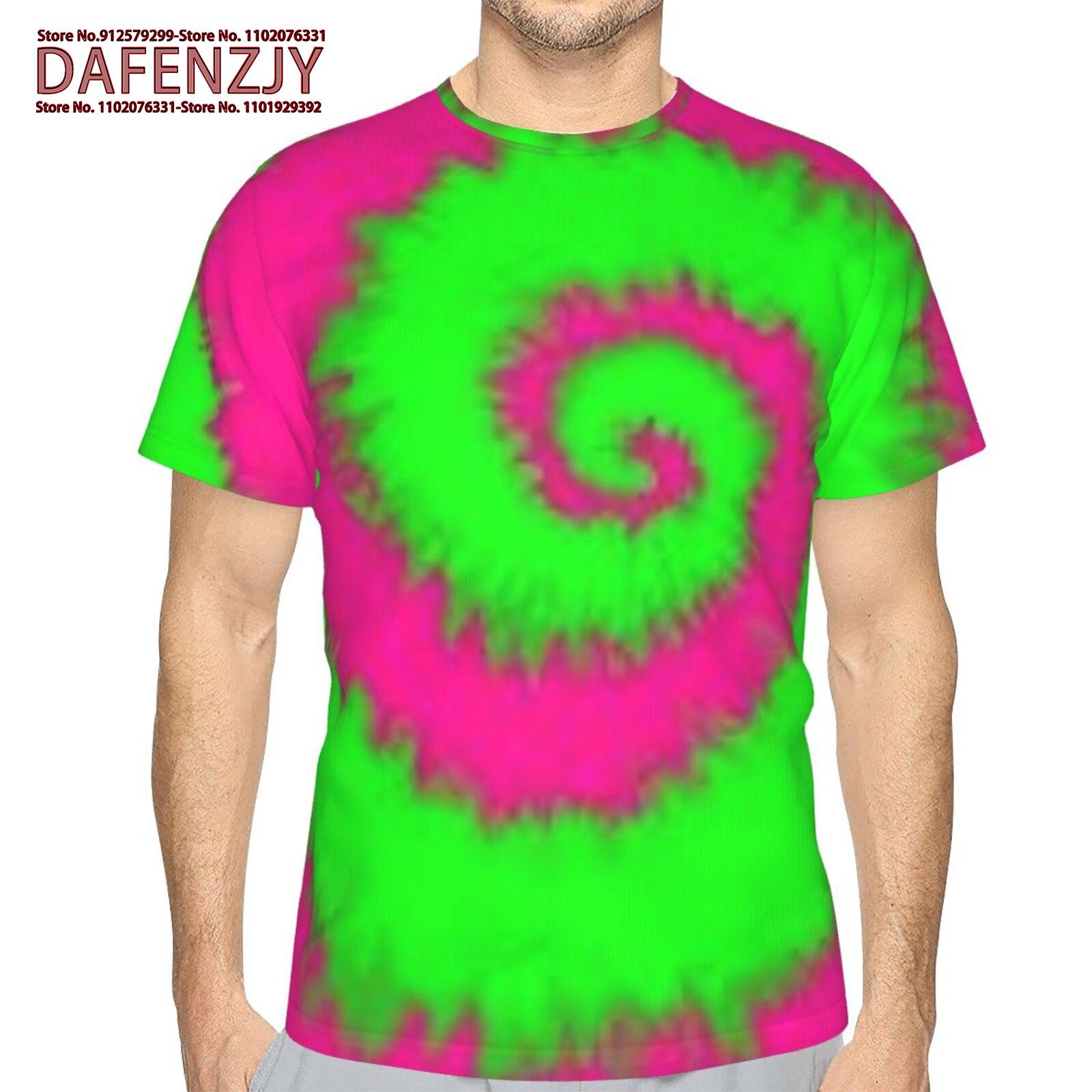 

Abstract Fashion T-shirts for Men and Women Casual Short Sleeved Shirts Dreamy 3D Tie Dye Art Prints Innovative Men s Tee XXXL армія зелений колір
