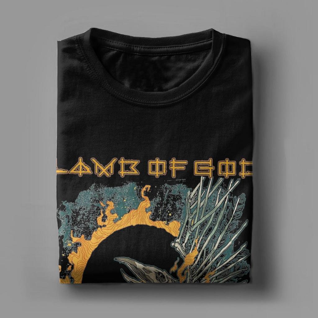 Camiseta Única Lamb Of God para Homens Gola Redonda Camisetas de Algodão Puro Manga Curta Camiseta Roupas Estampadas Gráficas