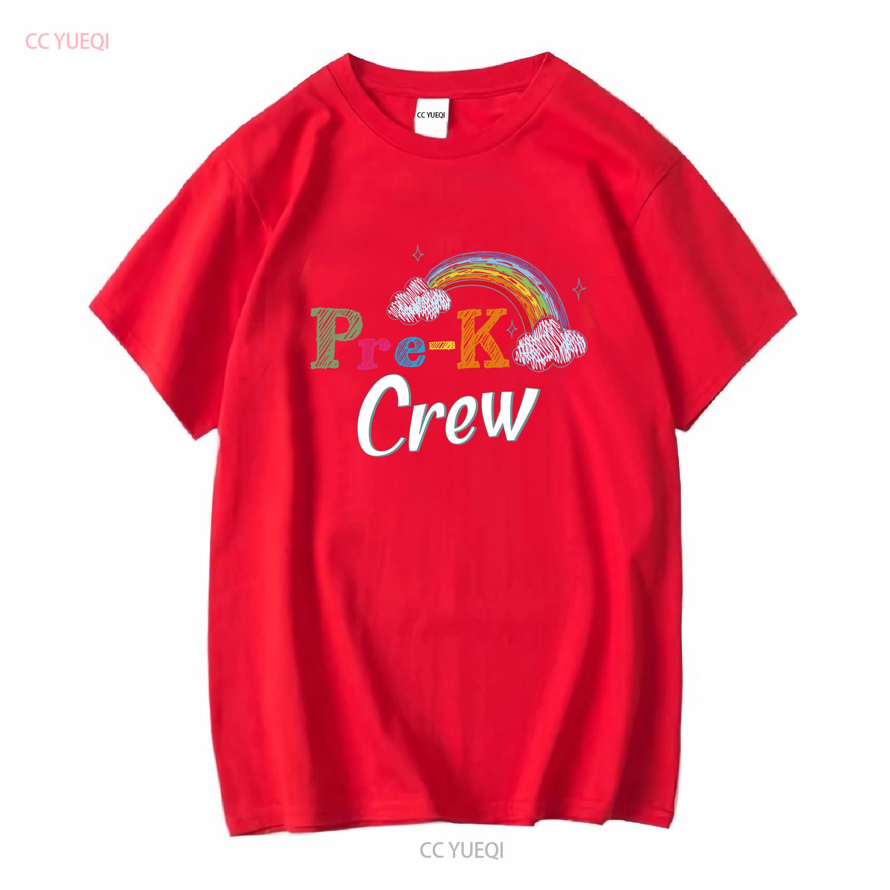Preschool Crew T Shirt Pre K Teacher First Day of School Kindergarten GifT Back to long or short sleeves vintage Washed Casual S