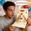 Folding Pop-Up Greeting Card with Envelope Birthday Cake Card 3D Happy Birthday Card  Kids Gift