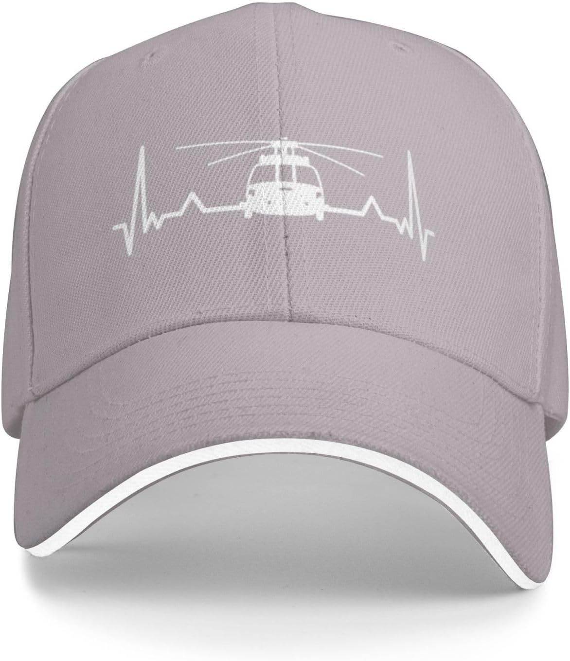 

Helicopter Heartbeat ECG Pilot Baseball Cap Unisex Polyester Adjustable Outdoor Aviation Hat One Size