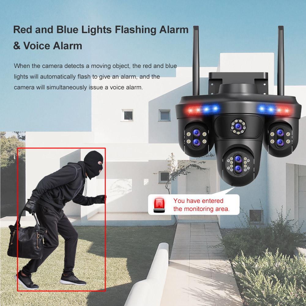 NIBIOK 30X suumigaamera välistingimustes veekindel WiFi-kaamera HD 35MP 7 objektiiv IP CCTV öönägemine liikumise jälgimine kahesuunaline intercom IP-kaamera