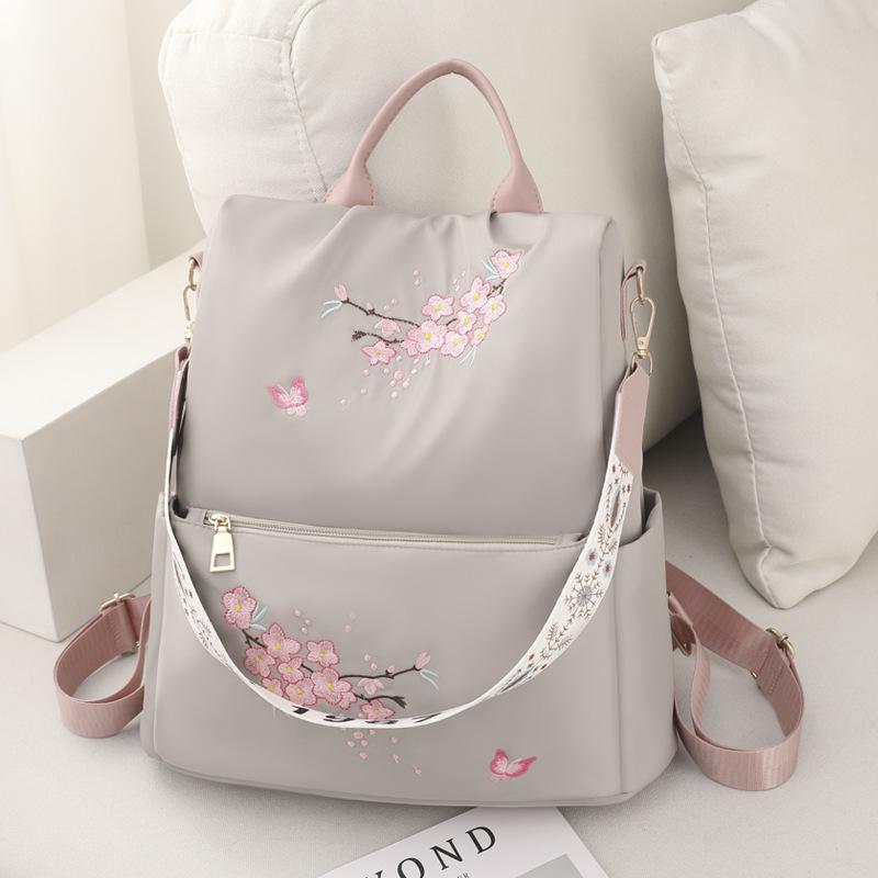 Trendy 2025 Large-Capacity Women's Embroidered Shoulder Bag and Backpack