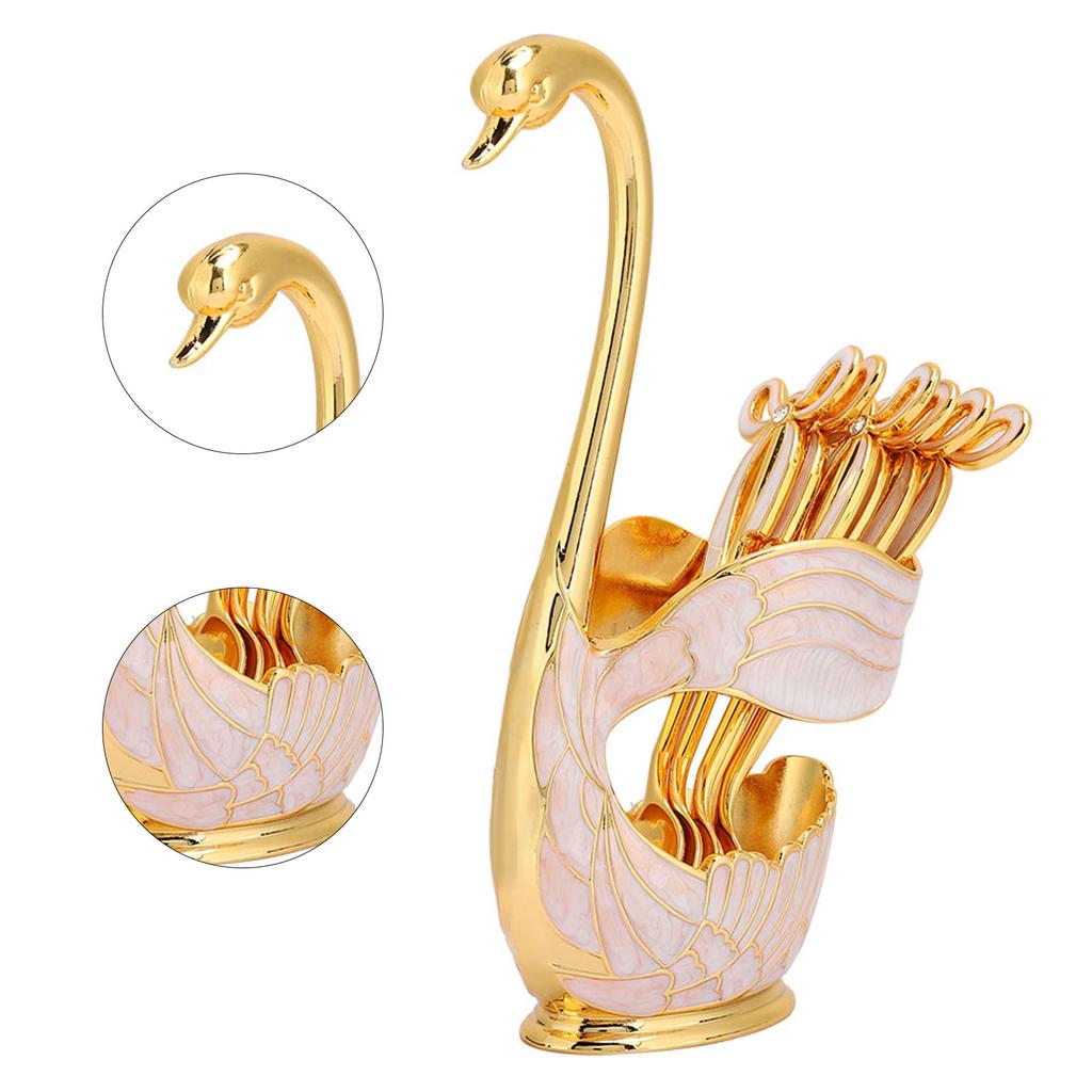 Coffee Dessert Spoon Set European Elegant Fruit Scoop Holder Decorative Tableware