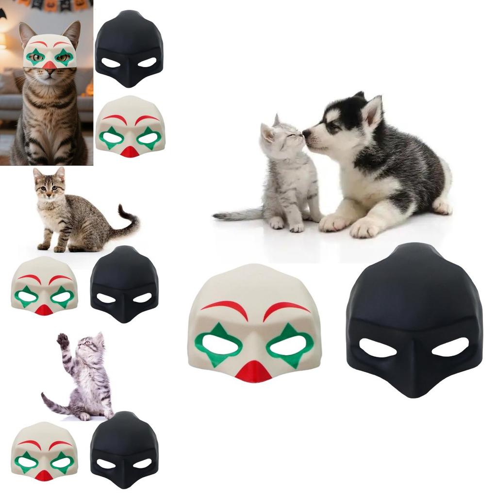 Cosplay Halloween Cat Mask With Diy Clown And Batman Design For Costume Parties And Pet Dress Up