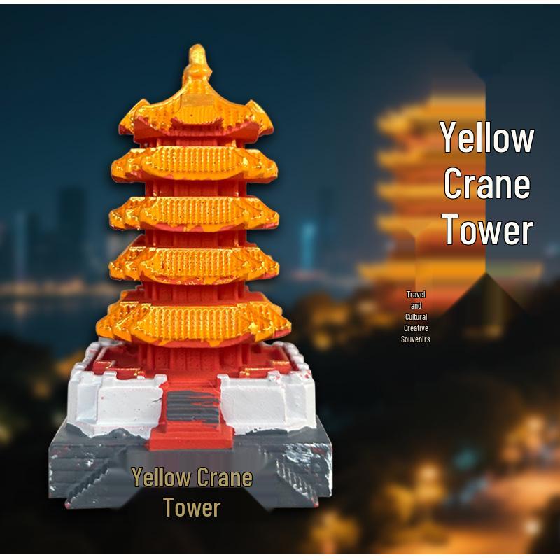 Hubei Yellow Crane Tower 3D Luminous Refrigerator Magnet - City Tourist Souvenir Gift