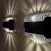 Warm White & White Light Outdoor Solar Wall Lamp Garden Landscape Lighting Courtyard Corridor Walkway Step Deck Stairs LED Night Iight Christmas Decor