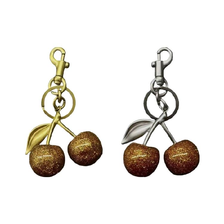 Cherry Bag Pendant Everyday Use Keyring for Ladies Fruit Shape Key Ring Jewelry Decoration for Phones and Wallets