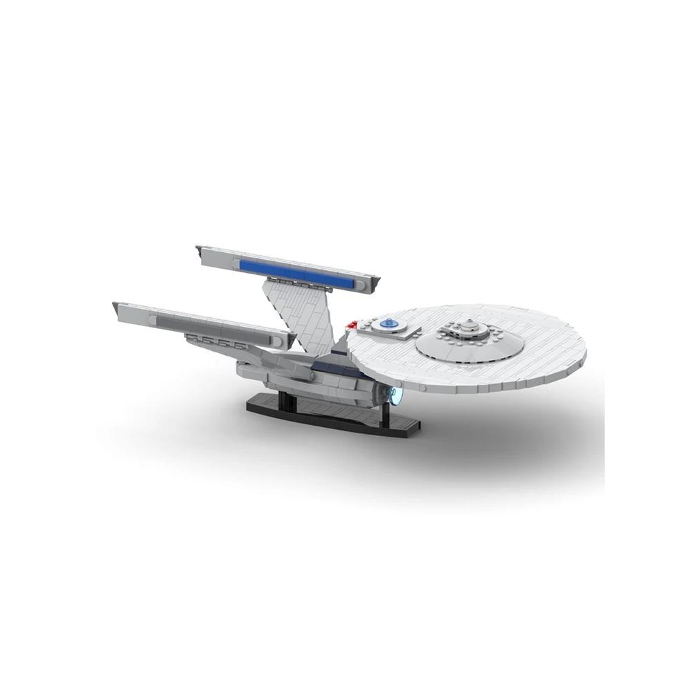 BuildMoc Space battle Enterprise-A by dysnomia Heavy Cruiser Building Blocks Model Treks Spaceship toy brick Children Toys Gift
