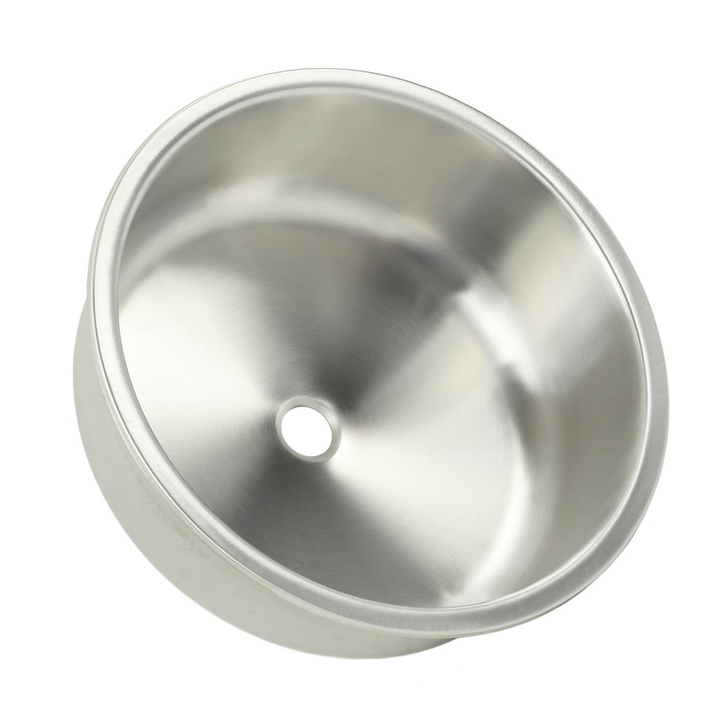 RV Round Sink Wash Basin 304 Stainless Steel 400x400x160mm Rust Resistant Large Capacity for Yacht M