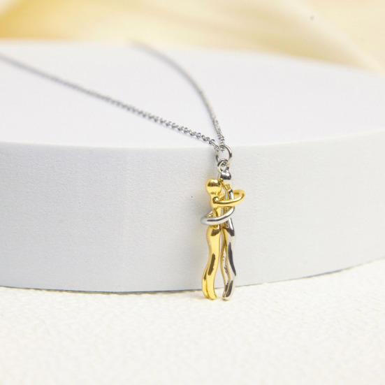 Náhrdelník s objetím pro pár Objetí Ženy A Muži Přívěsek Náhrdelník Symbol Lásky Šperk Dárek k Valentýnu Výročí pro Něj Ni