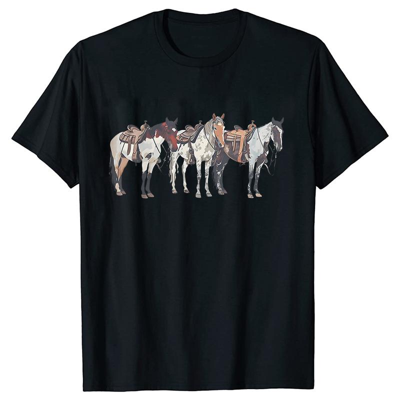 2026 New Fashion T Shirt Horse Heartbeat Design Adults Clothing Fashion Harajuku Horse Lover Female Tee Top Gifts