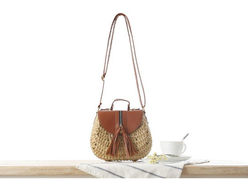 Neue Damen-Crossbody-Strandtasche aus gewebtem Papierseil
