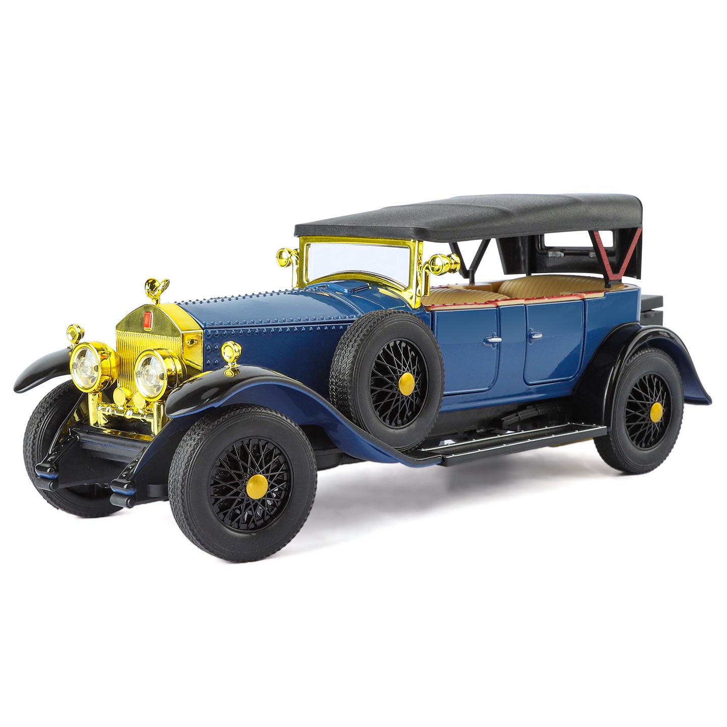 

1/24 Rolls Royce Phantom I 1925 Розкішний Автомобіль Сплав Литий Модель Автомобіля зі Звуком та Світлом Класичні Високодеталізовані Дисплейні Прикраси синій