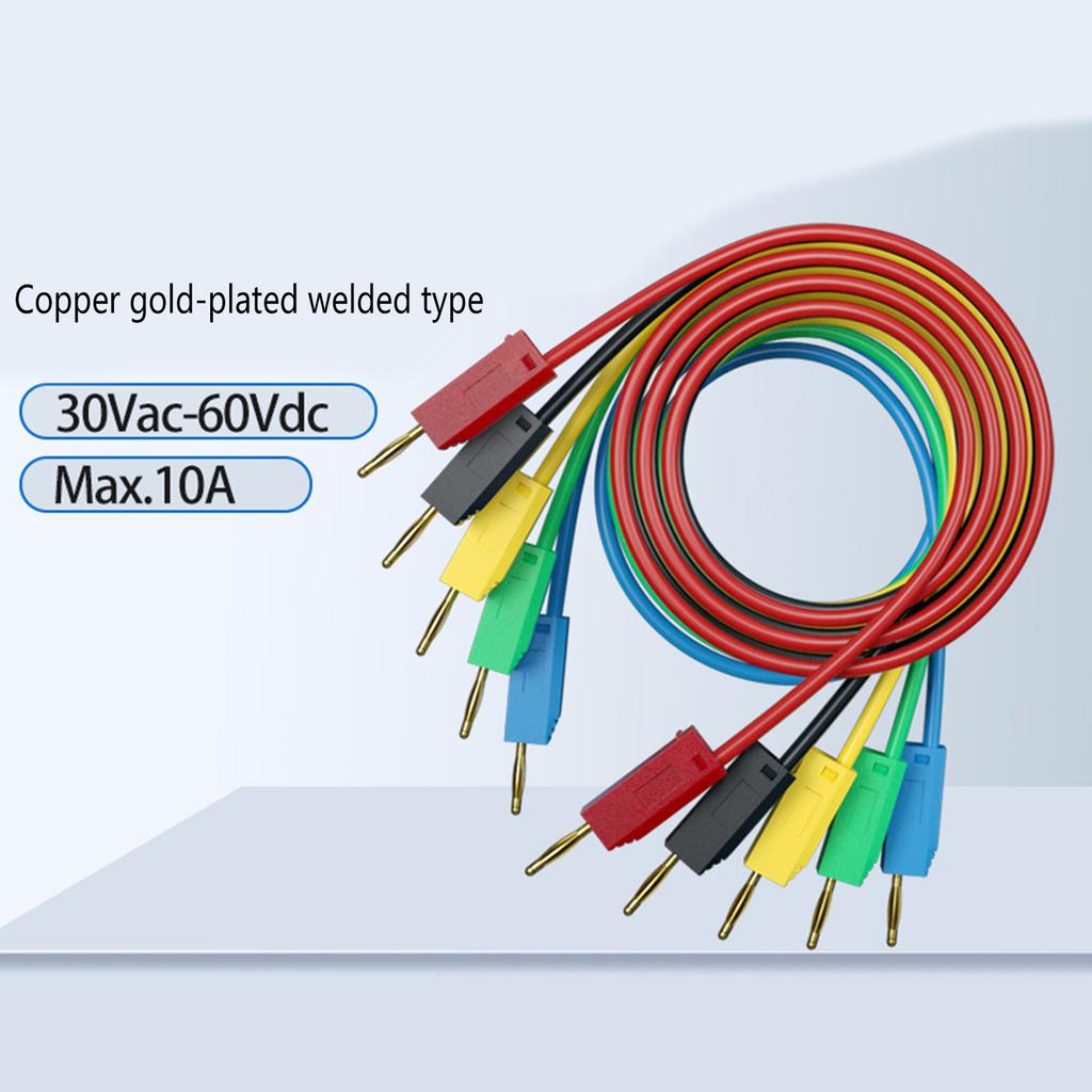 50cm/100cm 2mm Banana To Banana Plug Test Lead Measuring Line Stackable Banana Plug Wire Test Cable Lead for Multimeter