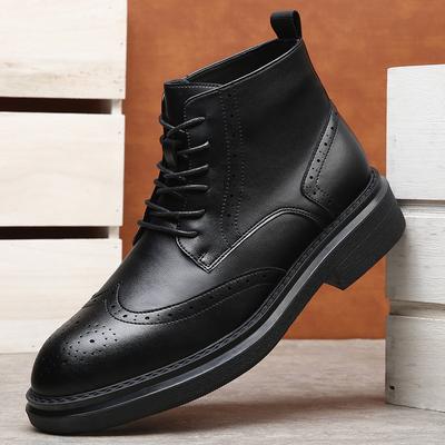Fashion New Arrival Men's Brogue Footwear British Style Male Ankle Boots New Trend Casual Motorcycle Boots Formal Business Dress Shoes