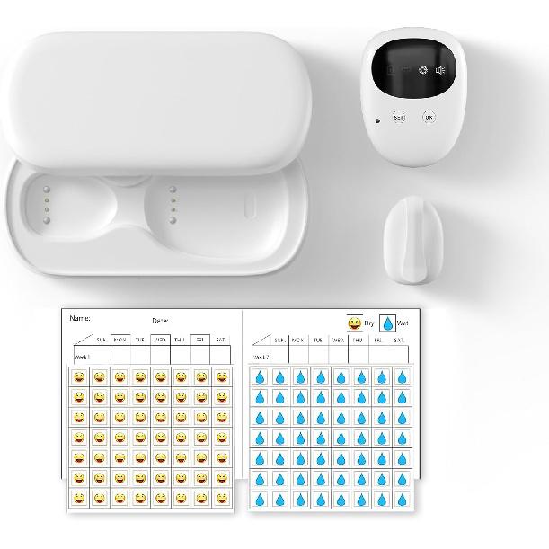 Wireless Bedwetting Alarm for Boys and Girls USB-C Rechargeable, High Sensitivity, Loud Sound, Strong Vibration, Pee Alarm, Bedwetting Solutions,