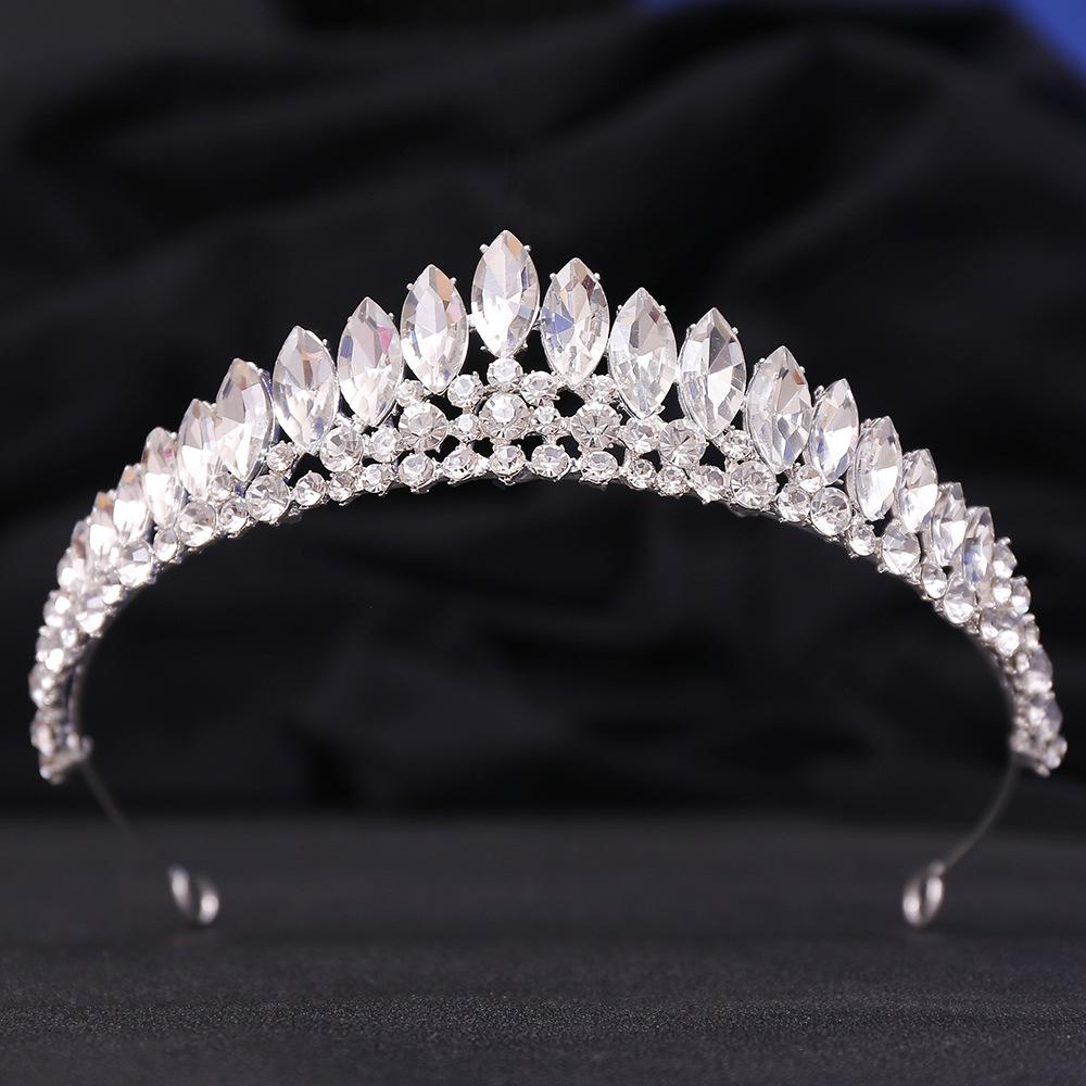 Japanese & Korean Style Bridal Rhinestone Crown Headpiece for Weddings, Evening Dresses & Children's Birthdays