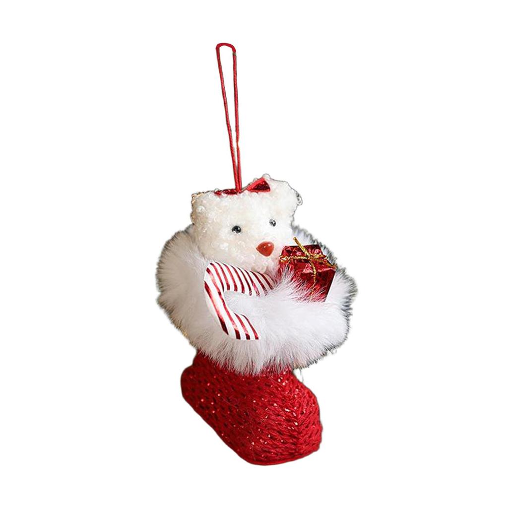 Christmas Tree Bear Hanging Decoration Xmas Decoration Festival Photo Props New Year Indoor Winter Farmhouse Plush Pendant