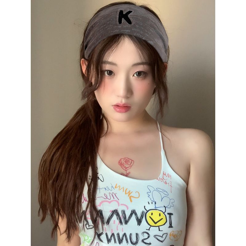 INS Letter Wide Brim Fashion Hair Band Sports Headwear