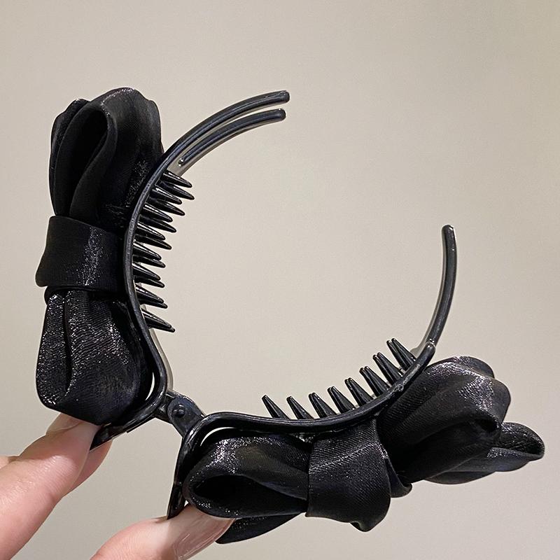 Solid Color Mesh Bow Hair Clip for Woman elegant Shark Clip Fashion Girl ball Head Hair Clip Hair accessories