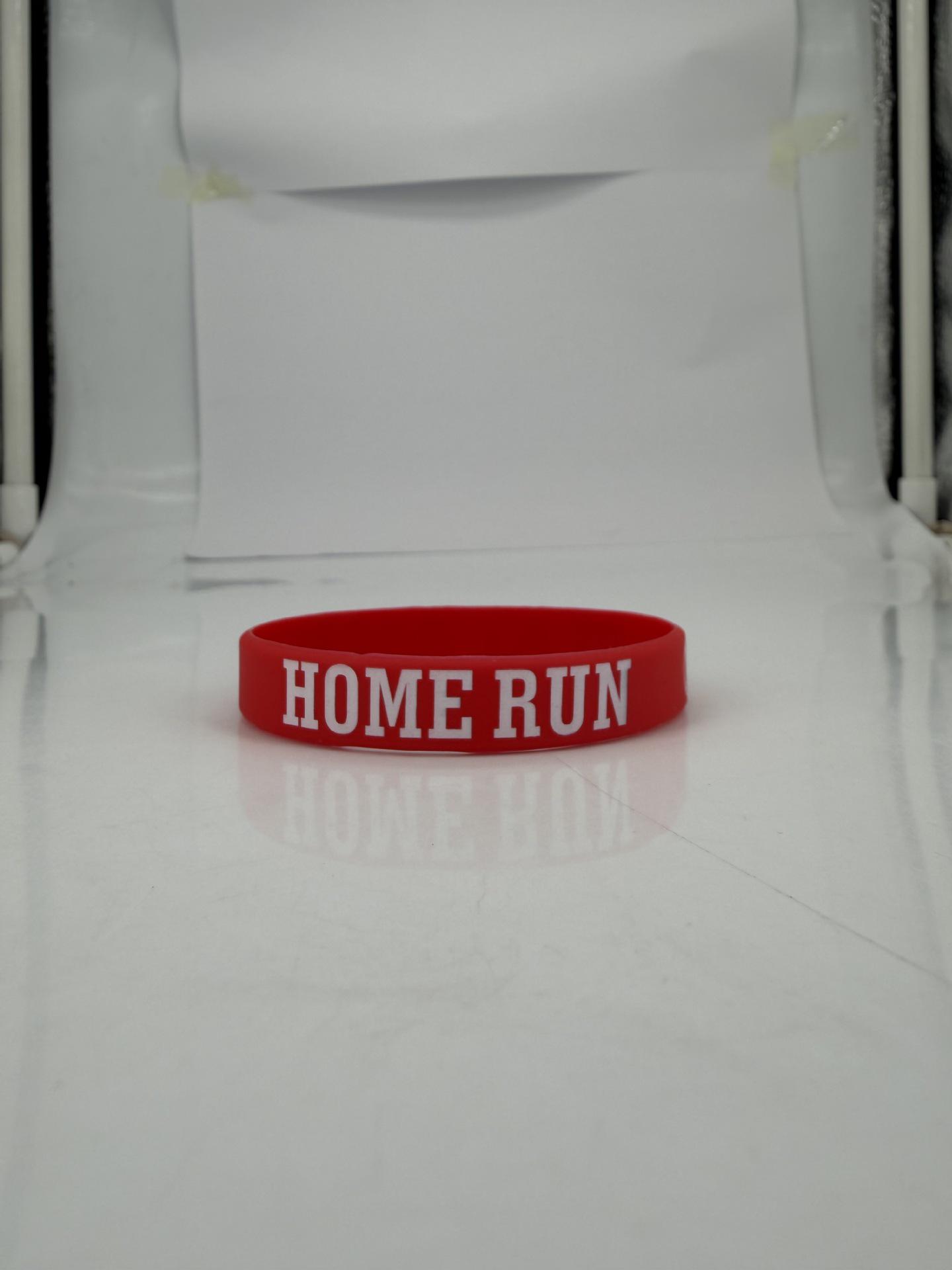 Cross-border Baseball Silicone Bracelet: Home Run Theme Sports Wristband Gift красный