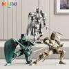 Middeleeuwse Ridder Multi-Joint Beweegbare DIY Actiefiguren Wapen Krijger Robot Zwaard Schild Assemblage Speelgoed Kinder Vakantiecadeau