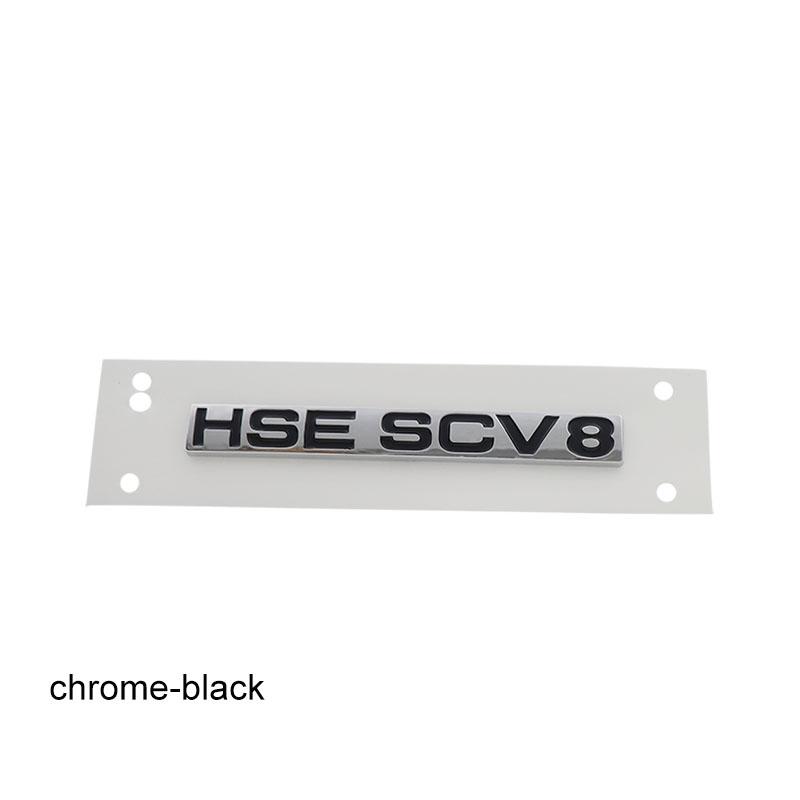 

3D Premium HSE SCV8 Letters for England UK SUV Off Road car Engine Hood Fender trunk Tail Rear Decal Emblem Badge Sticker chrome-black