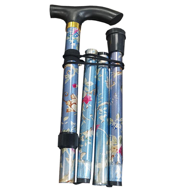 Telescopic Aluminum Alloy Shock-Absorbing Ultra-Light Adjustable Elderly Walking Cane with Straight and Curved Handle Options