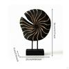 Sun Disk Sculpture Abstract Resin with Base Retro Tabletop Ornament for Interior Stylists,