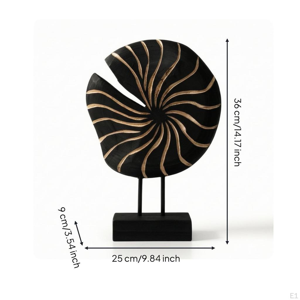 Sun Disk Sculpture Abstract Resin with Base Retro Tabletop Ornament for Interior Stylists,