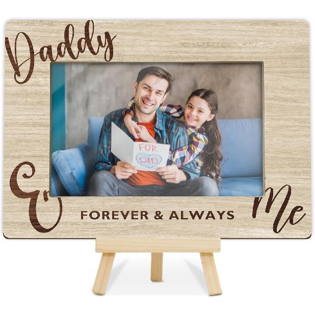 DETIHO Dad Picture Frame, Father's Day Picture Frames, Best Daddy Ever Gift,Birthday Gifts, We Love You Dad Photo Decor, Fit 4x6 Photo Wooden