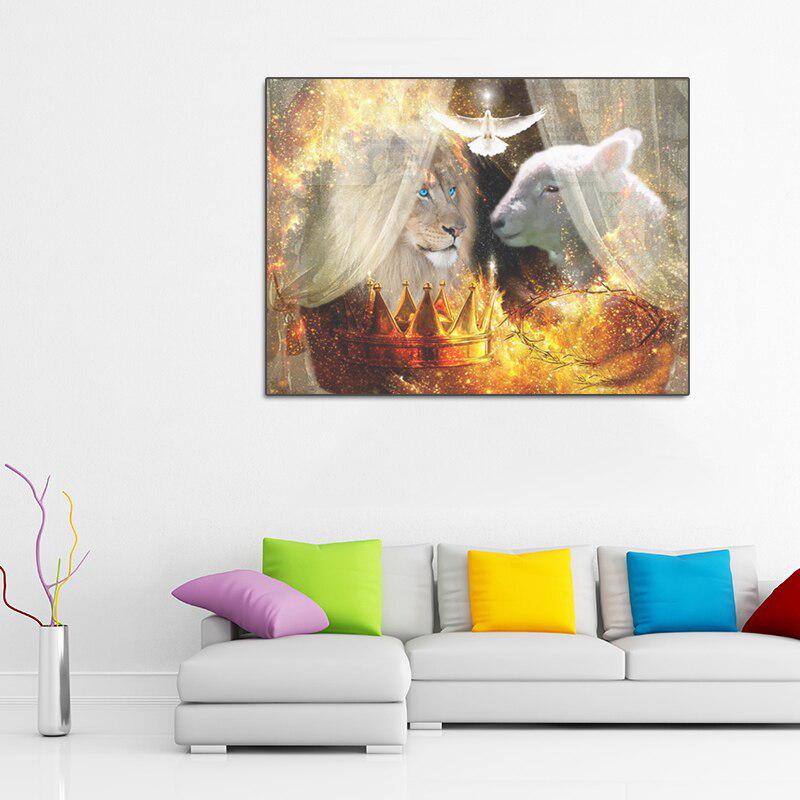 The Lion and Sheep Dove 5D DIY Diamond Painting Full Round Diamond Embroidery