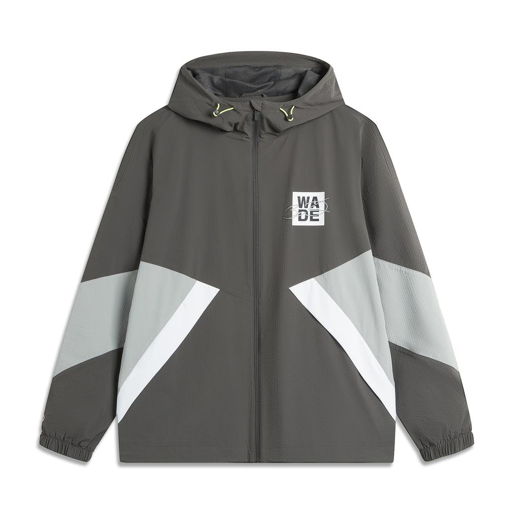 Li Ning Wade Series Hooded Windbreaker Zip-Up Sweatshirt Men Sweatshirt Dark-Gray AFDU217-7