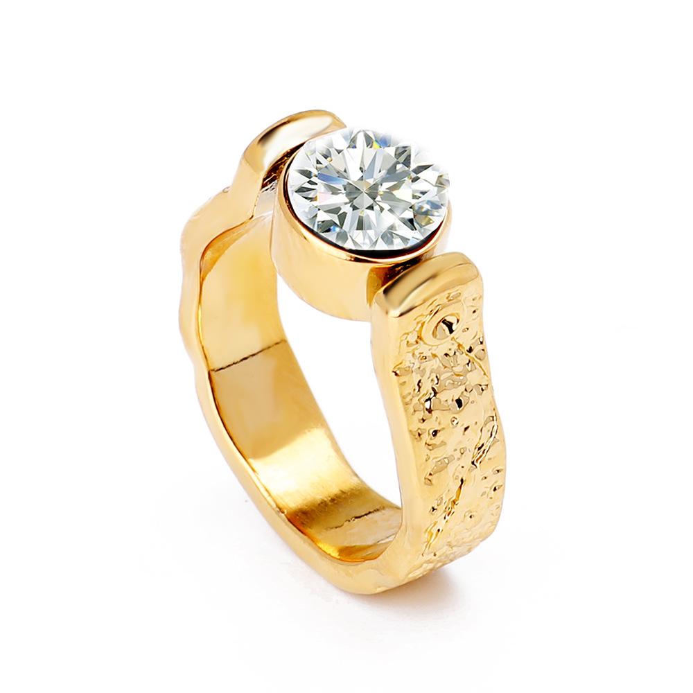 Haisheng couple ring ins does not fade, European and American fashion personalized zircon popular hot jewelry factory