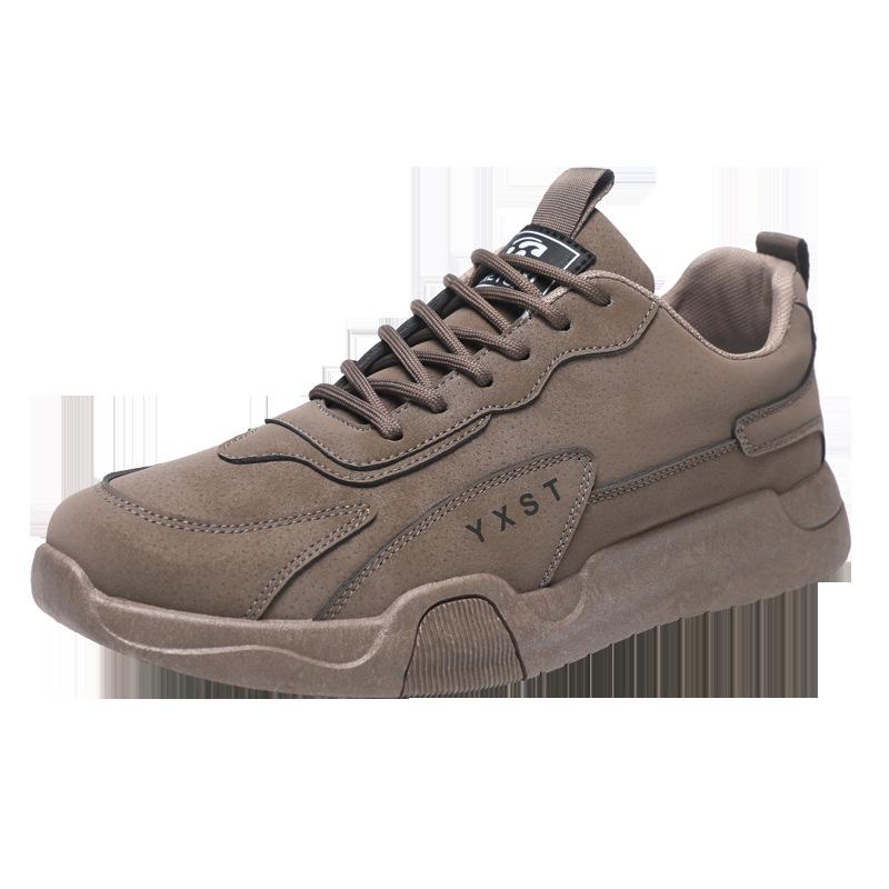 Men's Versatile Leather Lace-up Casual Sneakers - Breathable, Comfortable, Non-slip for Spring & Autumn 2025