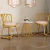 Nordic Net Red Iron Art Dining Chair Home Modern Minimalist Creative Dressing Table Makeup Chair Backrest Nail Table and Chair