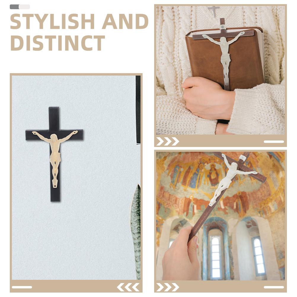5 Pcs Jesus Figure Accessories Statue Decoration Small Religious DIY Plastic Figurine for Wall Cross Mother