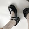 Round Head Japanese Lolita Shallow Mouth Mary Jane Single Shoes Women'S High Heel Retro British Style Jk French Thick Heel Small Leather Shoes
