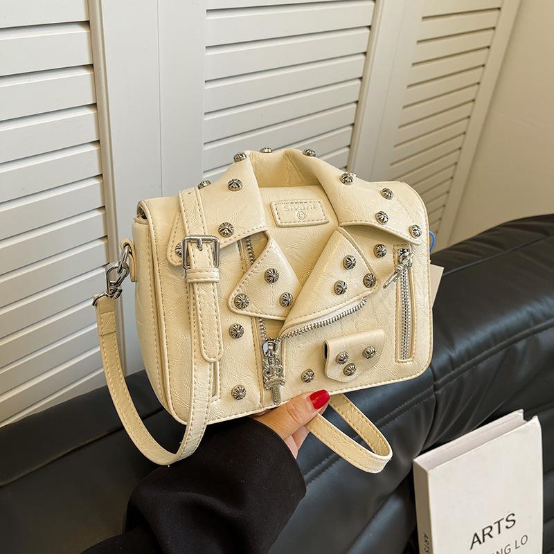 

Personalized rivet shirt small bag 2025 new European and American fashion niche shoulder bag women s versatile messenger bag pu
