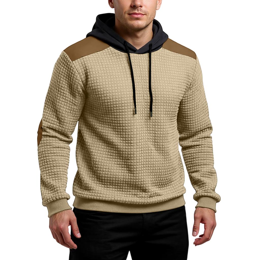 Men's Hooded Sweatshirt, Contrasting Color Sweatshirt, Sports   Casual Jacket
