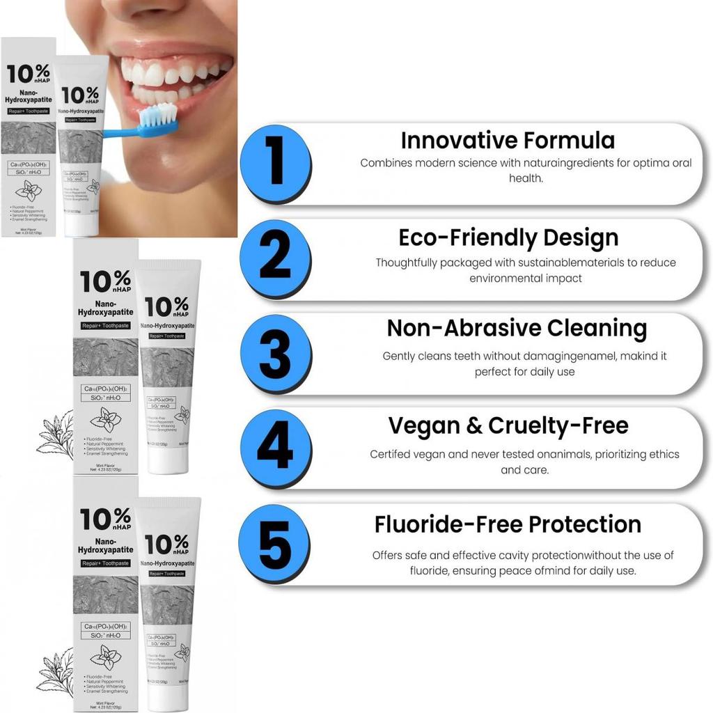 10%nhap Nano Hydroxyapatite Toothpaste With Whitening For Adult Dental Care