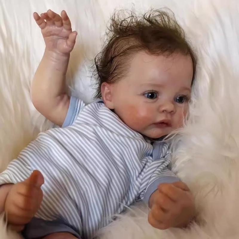 49cm Lifelike Full Vinyl Body Reborn Babies Doll Meadow Realistic 3D Delicate Painting Skin Newborn Doll Cloth Body Rebirth Doll Kid's Birthday Gifts