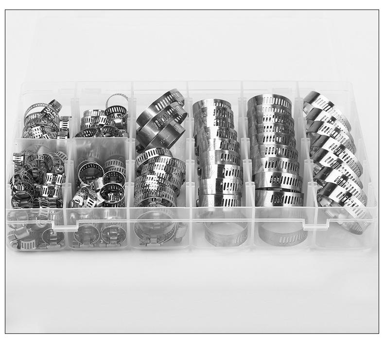 304 Stainless Steel Hose Clamp Set, 100 PCS